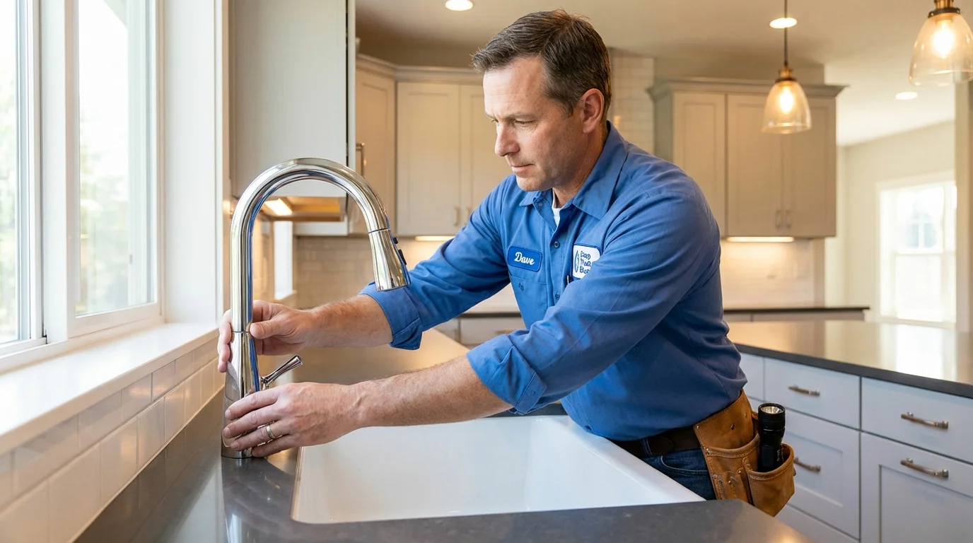 Kitchen faucet installation by Johns Plumbing LLC in Clute