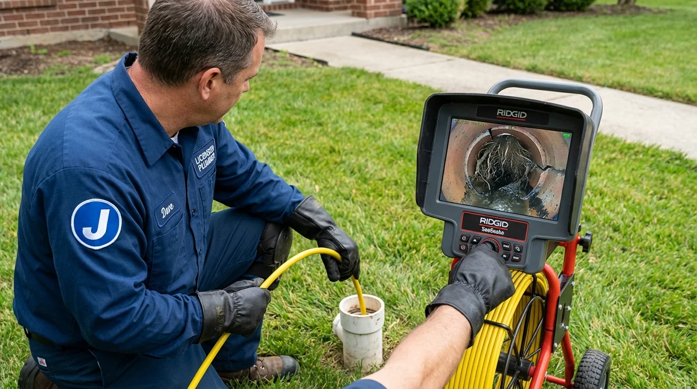 Sewer camera inspection being performed by Johns Plumbing LLC in Clute